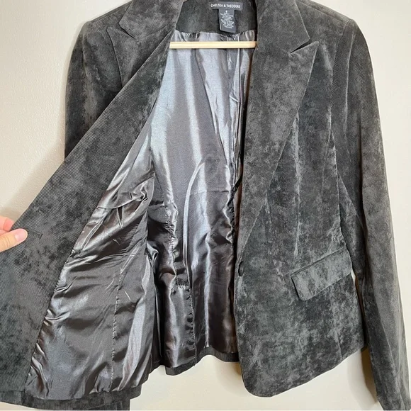 Chelsea & Theodore Gray Soft Corduroy Blazer Size 6 - Picture 6 of 9